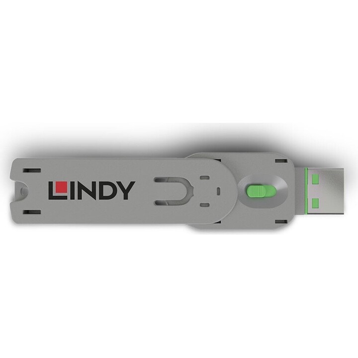 Usb type a port blocker key, green