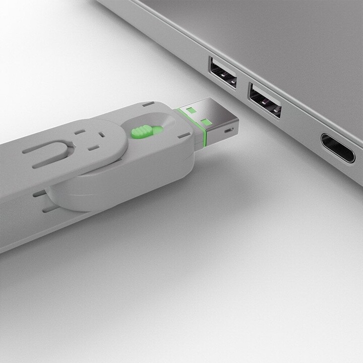 Usb type a port blocker key, green