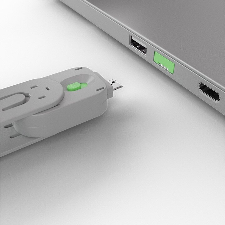 Bloccaporta USB tipo A con chiave, verde