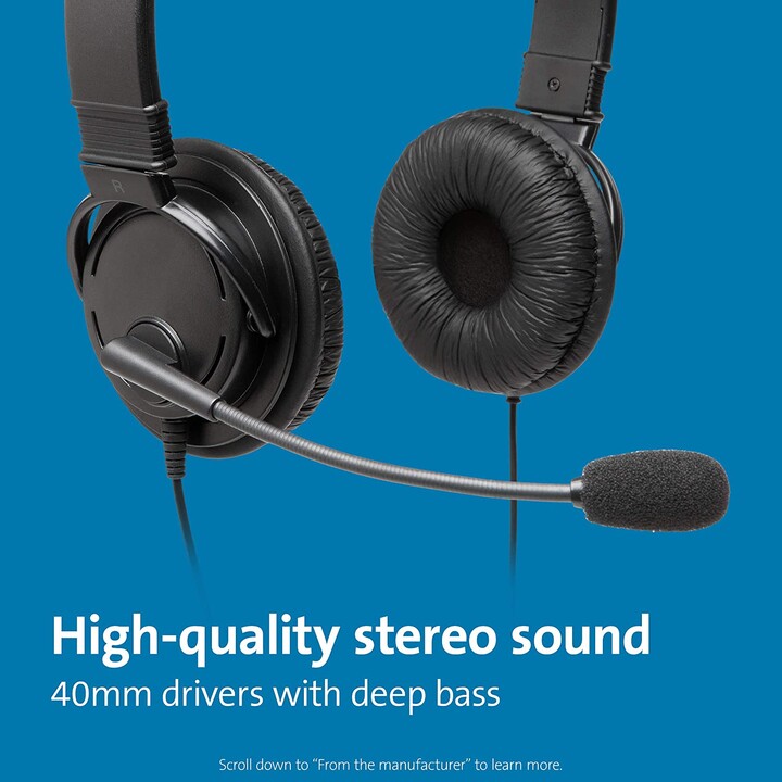 KENSINGTON K97601WW Cuffie USB Hi-Fi con microfono, nere