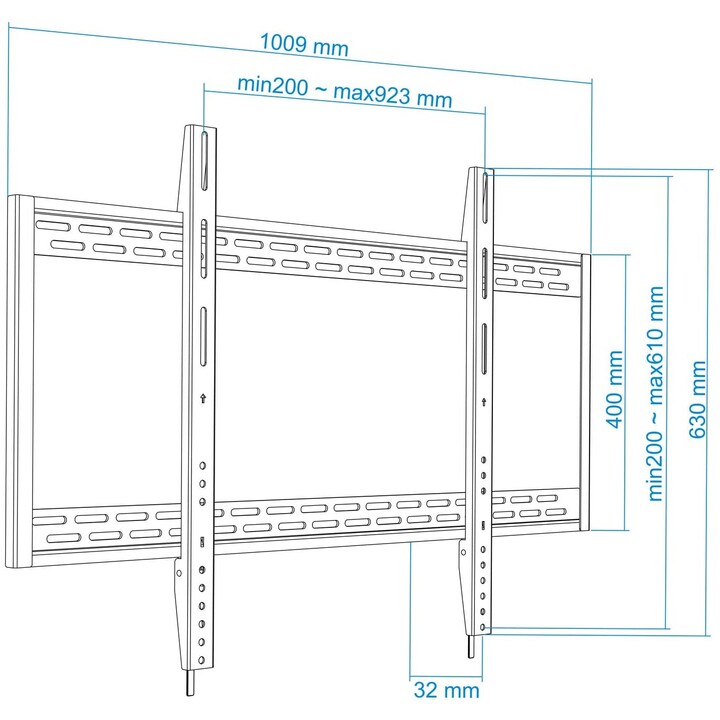 TooQ LP41130F-B support mural pour écrans 60-100 noir