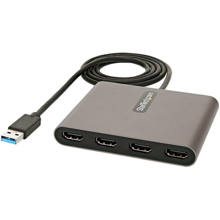 StarTech.com Adaptateur USB 3.0 vers 4x HDMI - Carte Vidéo & Graphique Externe - Convertisseur USB Type-A vers Quadruple Écran H