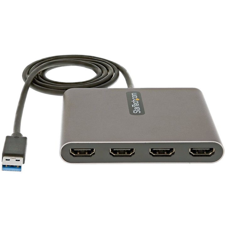 StarTech.com Adaptador USB 3.0 para 4x HDMI - Placa gráfica externa - Dongle adaptador gráfico USB Type-A para HDMI quádruplo - 