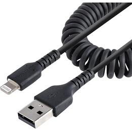 StarTech.com RUSB2ALT50CMBC cable USB-A a Lightning espiralado 50 cm MFi negro