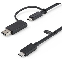 StarTech.com Câble USB-C de 1m avec Adaptateur USB-A Dongle, USB 10Gbps/5Gbps, 100W (5A) PD, 8K 60Hz/4K 144Hz DP Alt Mode - Comp