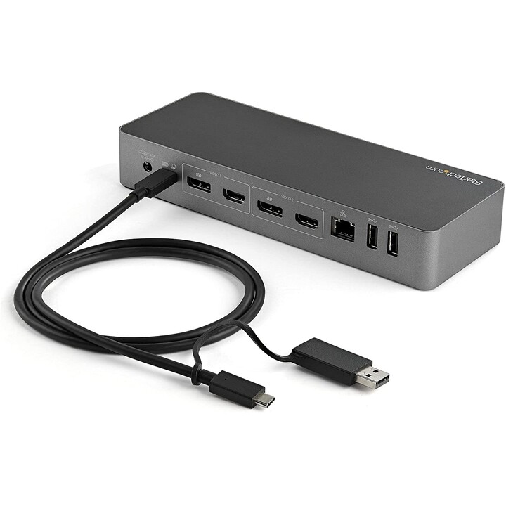 StarTech.com 1m USB-C Kabel mit USB-A Adapter-Dongle, USB 10Gbps/5Gbps, 100W (5A) PD, 8K 60Hz/4K 144Hz DP-Alt-Modus - Thunderbol