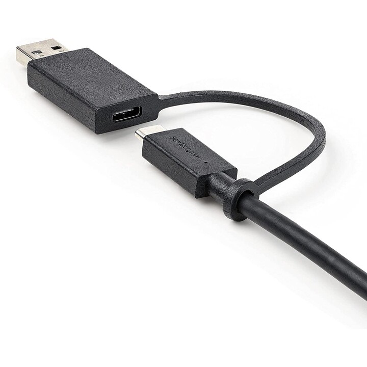 StarTech.com 1m USB-C Kabel mit USB-A Adapter-Dongle, USB 10Gbps/5Gbps, 100W (5A) PD, 8K 60Hz/4K 144Hz DP-Alt-Modus - Thunderbol