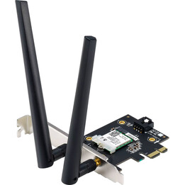 Asus Tarjeta PCI-E Wi-Fi 6 AX1800, doble banda, bluetooth 5.2, WPA3, OFDMA, seguridad de red MU-MIMO