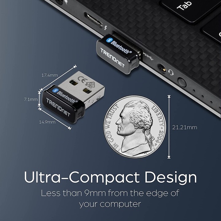 Adaptador USB - Bluetooth TRENDnet TBW-110UB/ 3 Mbps