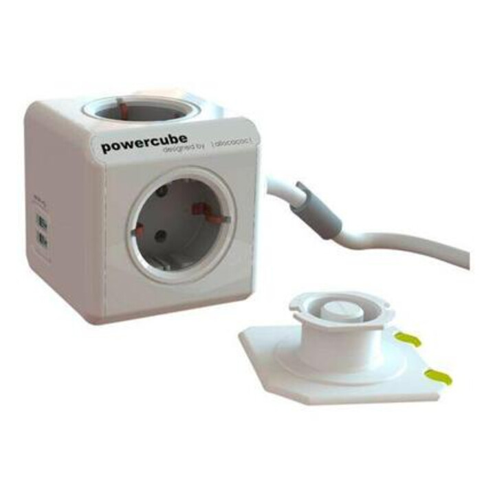 POWERCUBE PLUG EXTENDED USB 1.5M GRAY 1406GY/DEEUPC