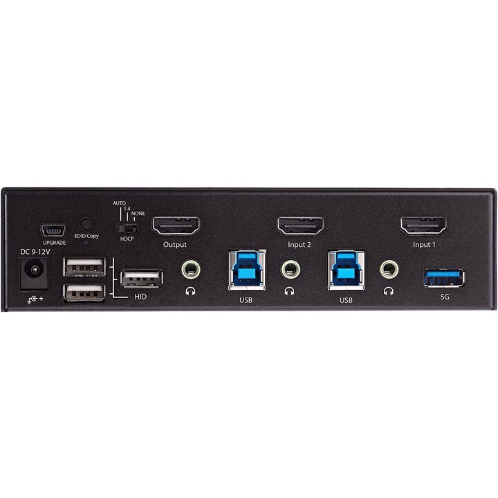 StarTech.com Switch Conmutador KVM de 2 Puertos HDMI 2.0 4K para 1 Monitor - Vídeo de 4K y 60Hz Ultra HD - HDR - Hub Ladrón USB 