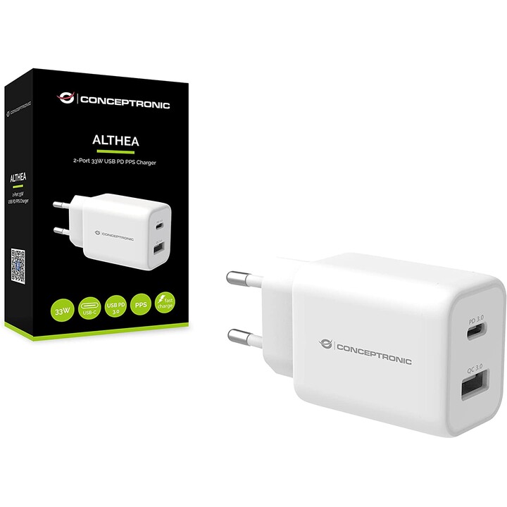 CONCEPTRONIC USB-C + USB-A PD 33W LADEGERÄT