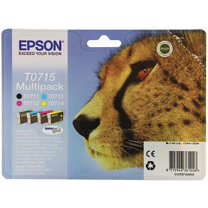 EPSON T0715 Multipack de 4 colores para cartucho de tinta