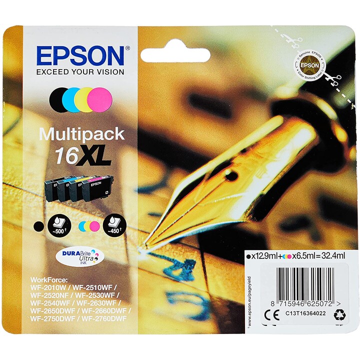 Epson 16XL Multipack cartuchos de tinta negro, cian, magenta y amarillo