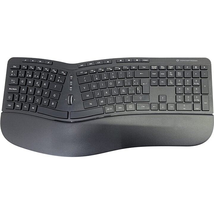 TECLADO SEM FIO CONCEPTRONICO ERGONÔMICO + MOUSE