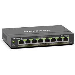 NETGEAR GS308EP-100PES switch Ethernet Gigabit PoE+ de 8 portas preto