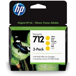 HP 712 Pack 3 Original Amarillo