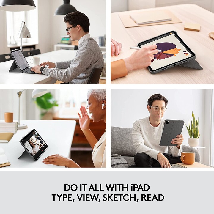 CAPA + TECLADO LOGITECH COMBO TOUCH GRAPHITE PARA IPAD 2019