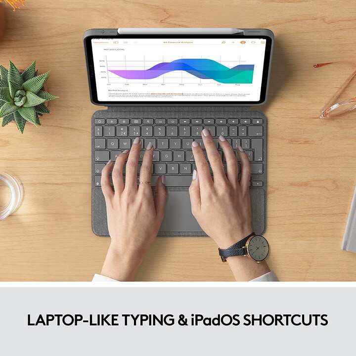 ABDECKUNG + TASTATUR LOGITECH COMBO TOUCH GRAPHITE FÜR IPAD 2019
