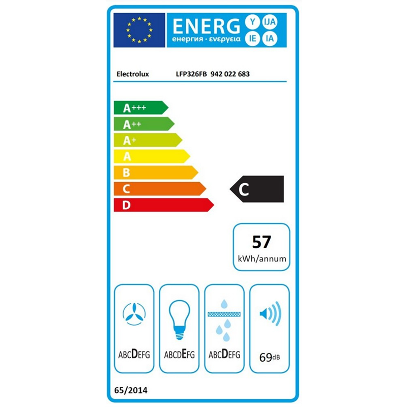Campana telescópica Electrolux LFP326FB 410 m³/h Negro