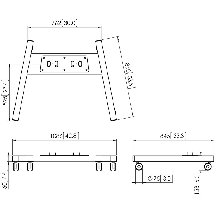 VOGEL'S PFT 8530B bastidor de trolley para pantalla negro