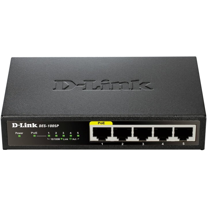 D-Link DES-1005P Switch Black