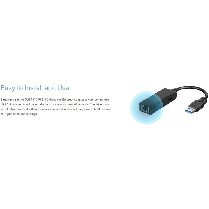 D-Link USB 3.0 Gigabit Ethernet Adapter Schwarz
