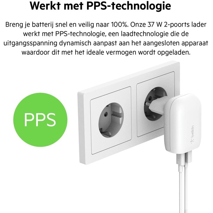 Carregador duplo 37w-25w usb-c pd + 12w