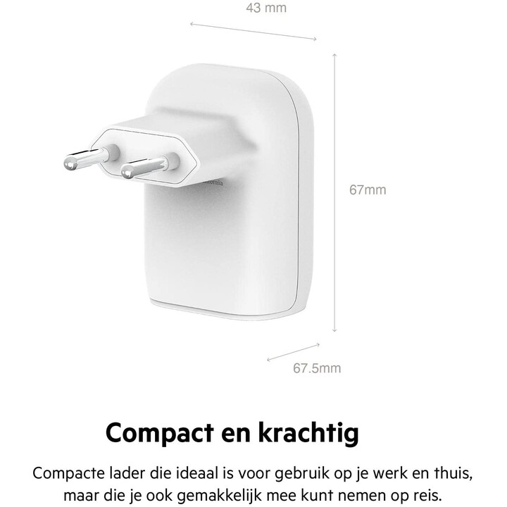 Carregador duplo 37w-25w usb-c pd + 12w