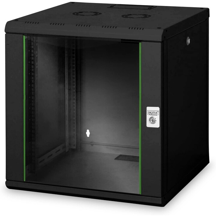Armário de rede Digitus, rack de 19 polegadas, 12U, montagem na parede, 600 mm de profundidade, 100 kg de capacidade de carga, s