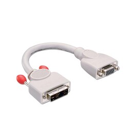 Lindy 41222 adaptador de cabo de vídeo 0,2 m DVI-A VGA (D-Sub) Cinzento