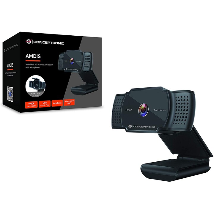 WEBCAM CONCEPTRONIC AMDIS HD 2K NERO