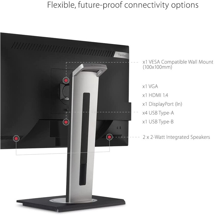 Monitor LED ViewSonic VG2748A-2 (27") de 68,58 cm (Full HD, 1920 x 1080, IPS, 5ms, HDMI, DisplayPort, VGA, USB)