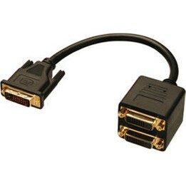 Lindy DVI Splitter Cable câble DVI 0,18 m DVI-D Noir