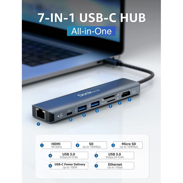 Lindy hub USB 3.2 Gen 2 4 ports noir