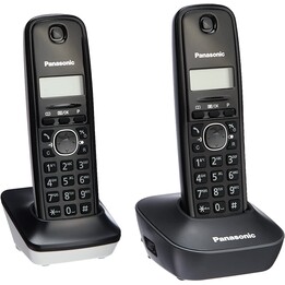 PANASONIC DECT WIRELESS PHONE KX-TG1612SP1 - DUO PACK (KX-TG1611 + SUPPLEMENT) - IDENTIFICATION CALLS- AGENDA 50 ENTRANCES - LCD