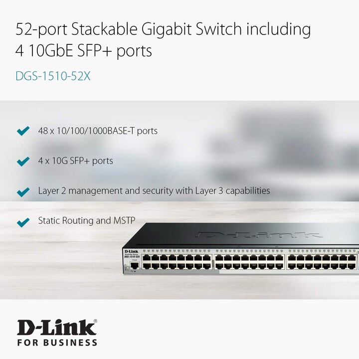 52-p gigabit stackable smart switch