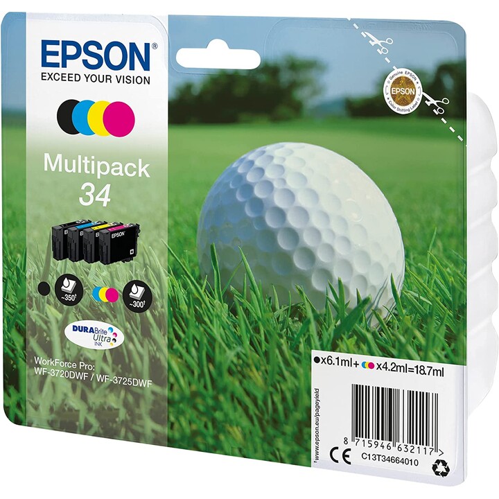 Epson T346640 Multipack 34 - 4 Cores Preto/Amarelo/Ciano/Magenta