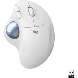 Trackball inalámbrico Logitech ERGO M575 (menos movimiento, por lo tanto más comodidad, blanco)