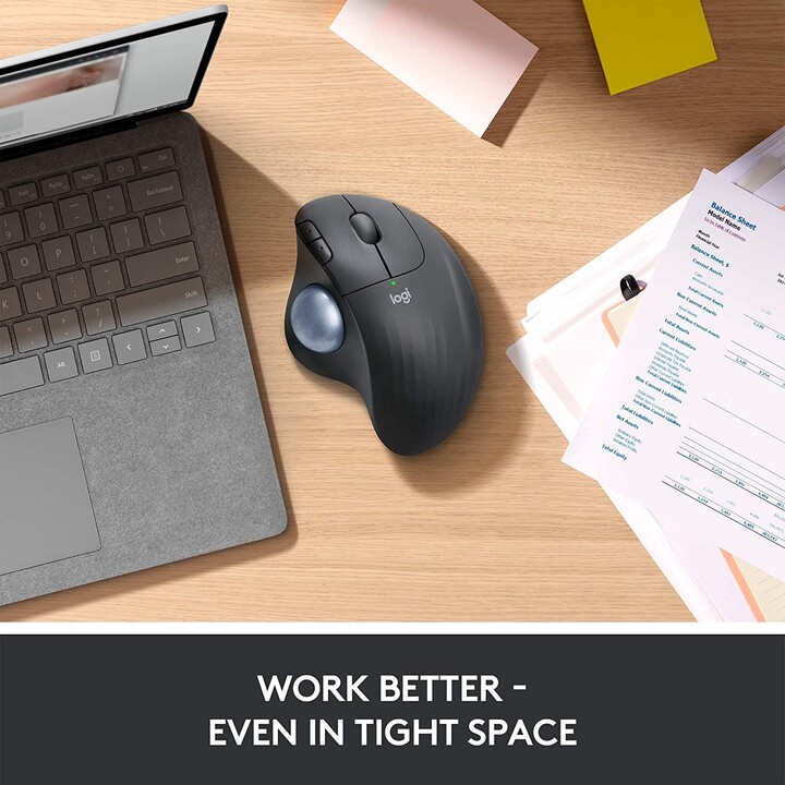 Trackball inalámbrico Logitech ERGO M575 (menos movimiento, por lo tanto más comodidad, blanco)