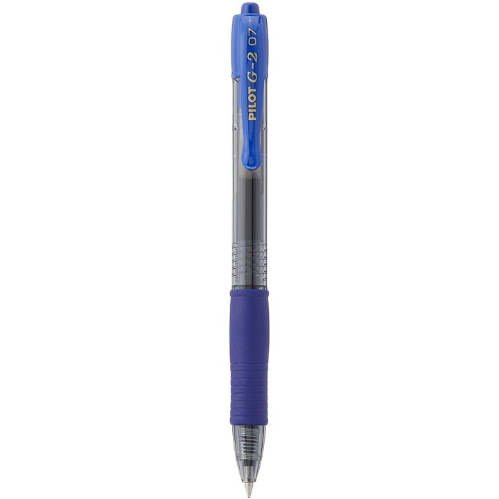 Boîte de stylos à encre gel rétractable Pilot G-2 / 12 unités / Bleu