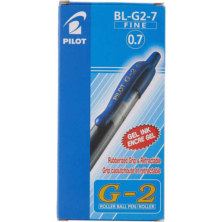 Caixa de canetas de tinta gel retrátil Pilot G-2/12 unidades / azul