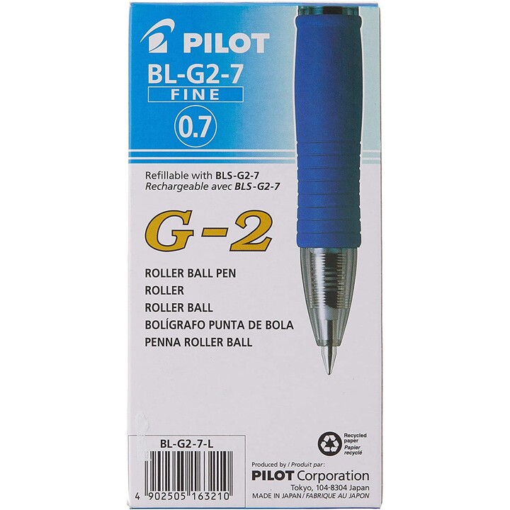 Scatola per penna a inchiostro gel retrattile Pilot G-2 / 12 unità / Blu