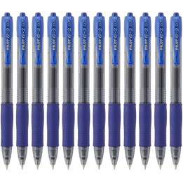 Caixa de canetas de tinta gel retrátil Pilot G-2/12 unidades / azul
