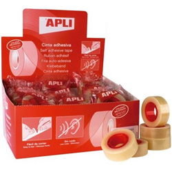 Caja de Cintas Adhesivas Transparentes Apli 11103/ 1.9cm x 33m/ 35 unidades