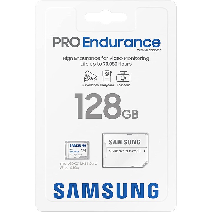 Kit Samsung PRO Endurance MicroSDHC 128 Go (R100/W40, avec adaptateur SD)