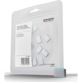 Lindy 40466 bloqueador de porta Bloqueador de portas USB Type-C Azul Acrilonitrila butadieno estireno (ABS) 10 unidade(s)