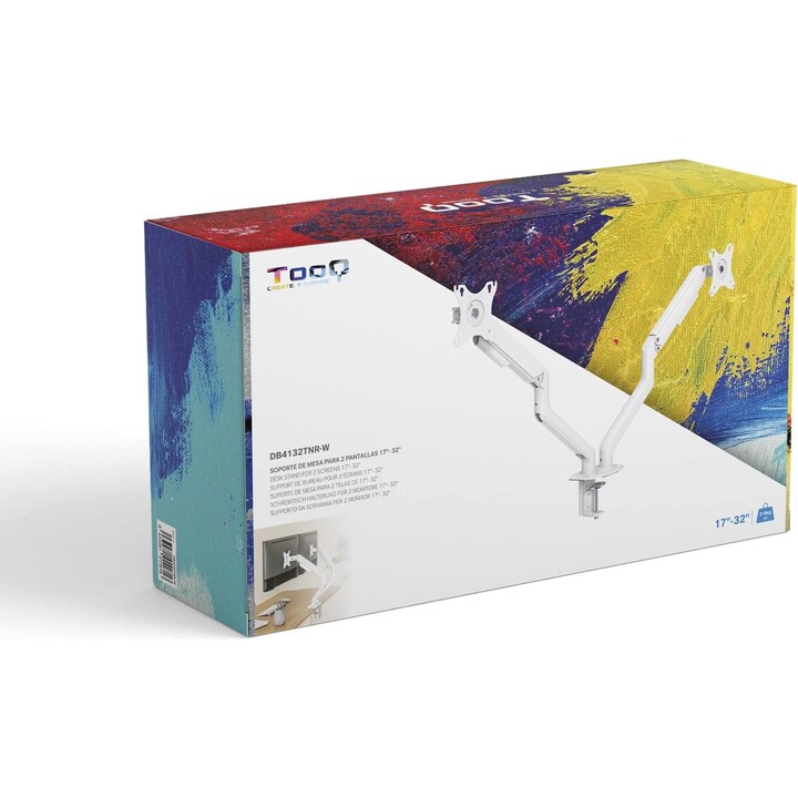 MONITOR/TV TABLE SUPPORT TOOQ DB4132TNR-W 17''/32'' MAX.9KG White 2 ARMS