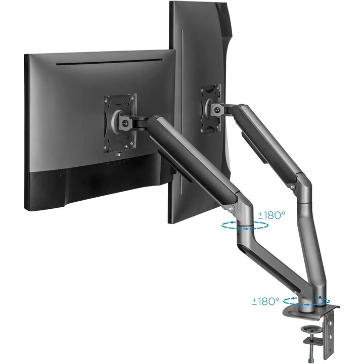 Supporto Da Tavolo Monitor/Tv Tooq Db4132Tnr-G 17''/32'' Max.9Kg Nero 2 Bracci