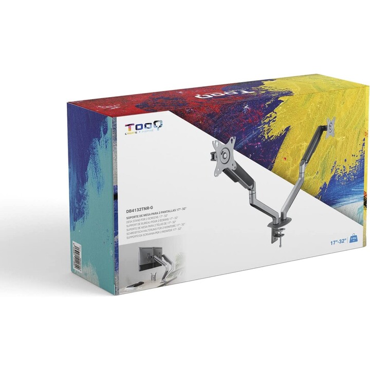 MONITOR/TV TABLE SUPPORT TOOQ DB4132TNR-G 17''/32'' MAX.9KG Black 2 ARMS